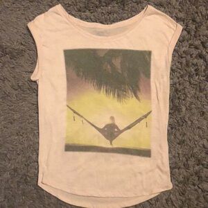 American Eagle Outfitters Tan Beach Muscle Tee